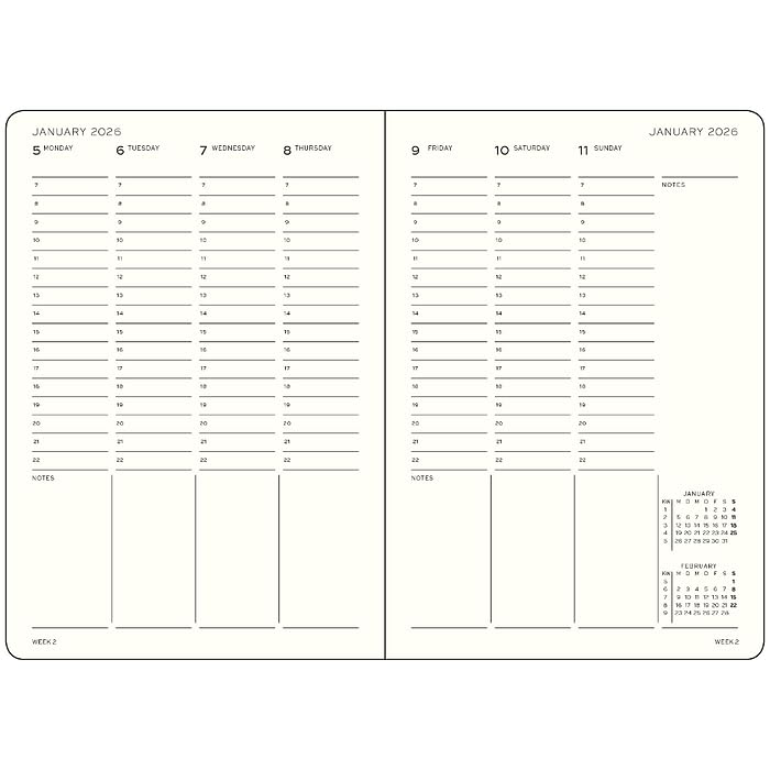 LEUCHTTURM1917 - Academic Week Planner Hardcover Medium (A5), 18-month, Jul. 2025 - Dec. 2026, English, Rising Sun - Image 3
