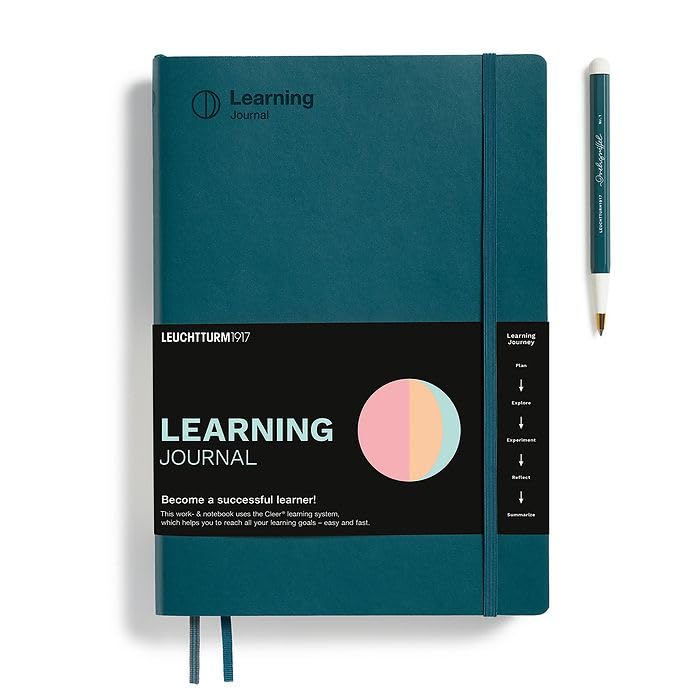 LEUCHTTURM1917 - Cleer Learning Journal - The Ideal Guided Journal, Workbook, and Notebook for Actively Acquiring New Professional and Personal Skills and Knowledge, Pacific Green - Image 4