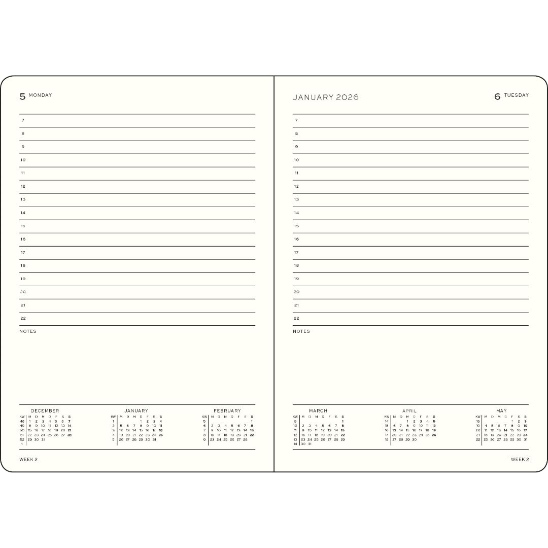 LEUCHTTURM1917 - Daily Planner 2026, Hardcover, Master (A4+), Ruled, Black (Jan 1 - Dec 31, 2026) - Image 3