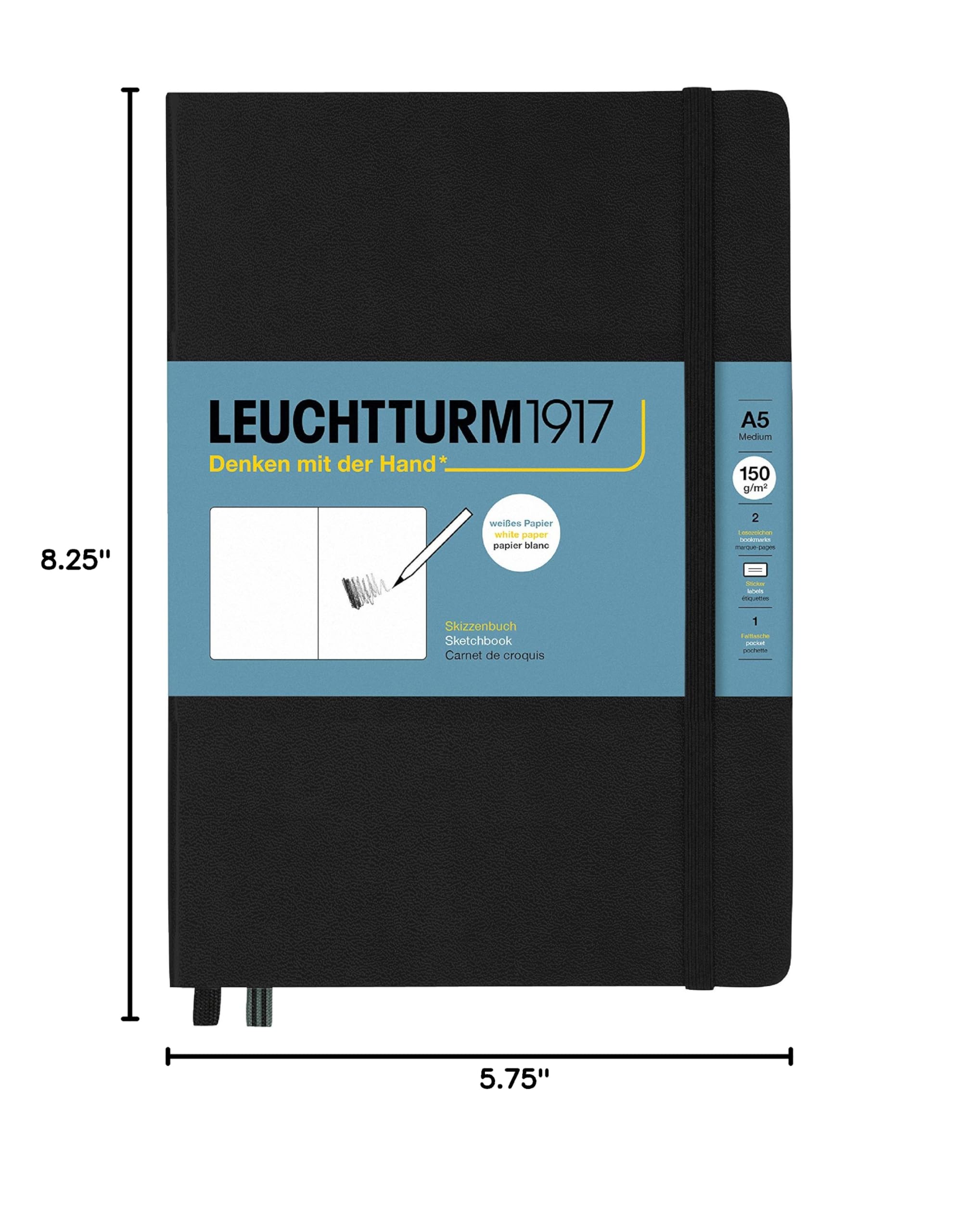 Leuchtturm1917 - Medium A5 Hardcover Sketchbook (Black) - 112 Pages of 150g/m² Paper - Image 8