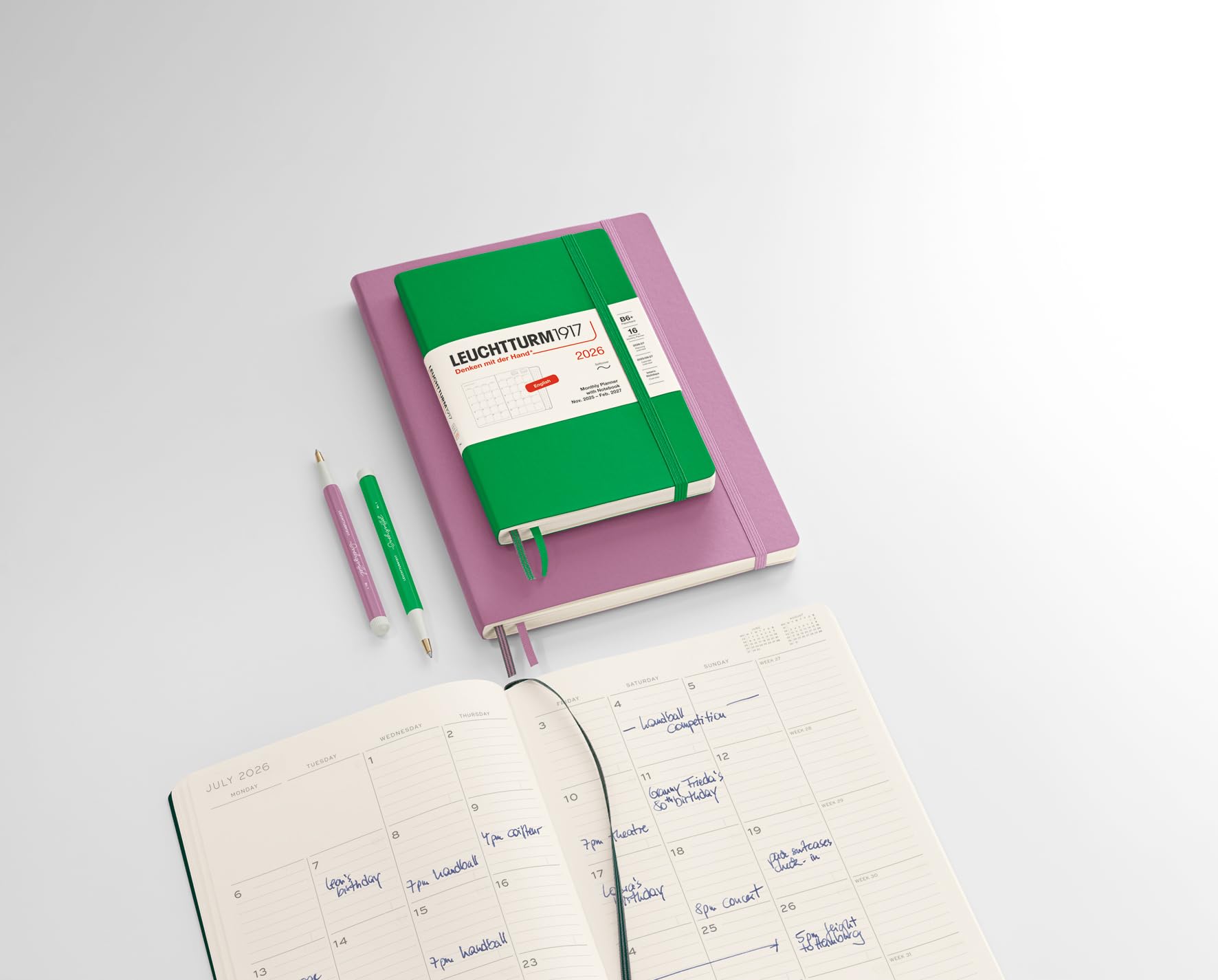 LEUCHTTURM1917 - Monthly Planner & Notebook 2026, Softcover, Composition (B5), Ruled, Spring Leaf (Nov 1, 2025 - Feb 28, 2027) - Image 3