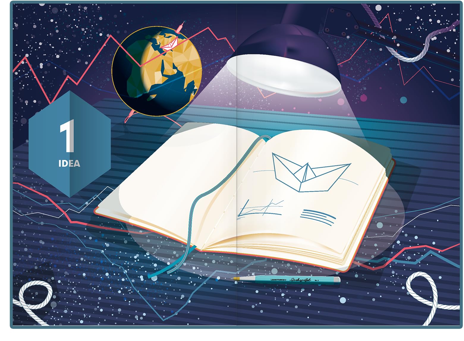 LEUCHTTURM1917 Start-up Journal, Hardcover, 294 Numbered Pages, Stone Blue (363844) - Image 4