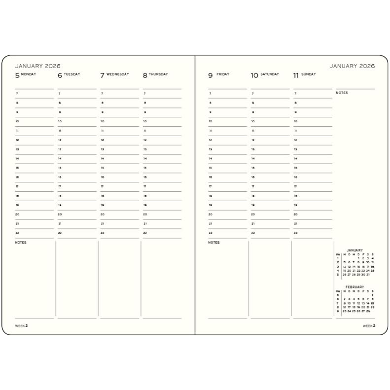 LEUCHTTURM1917 - Week Planner 2026, Hardcover, Master (A4+), Black (Jan 1 - Dec 31, 2026) - Image 3