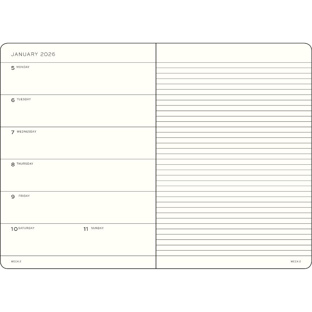 LEUCHTTURM1917 - Weekly Planner and Notebook Hardcover Medium (A5), 18-month, Jul. 2025 - Dec. 2026, English, Spring Leaf - Image 4