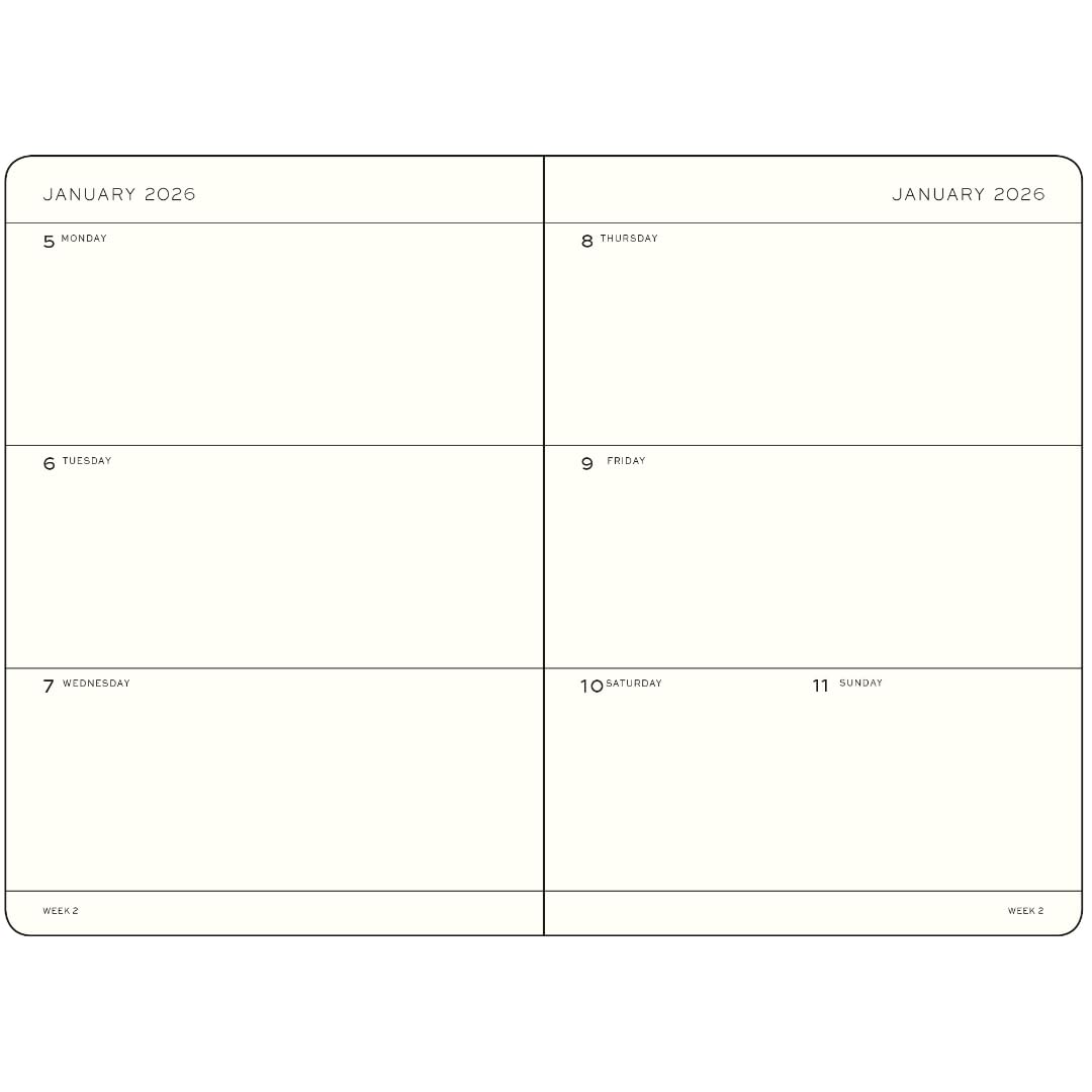 LEUCHTTURM1917 - Weekly Planner Hardcover Medium (A5), 18-month, Jul. 2025 - Dec. 2026, English, Spring Leaf - Image 3