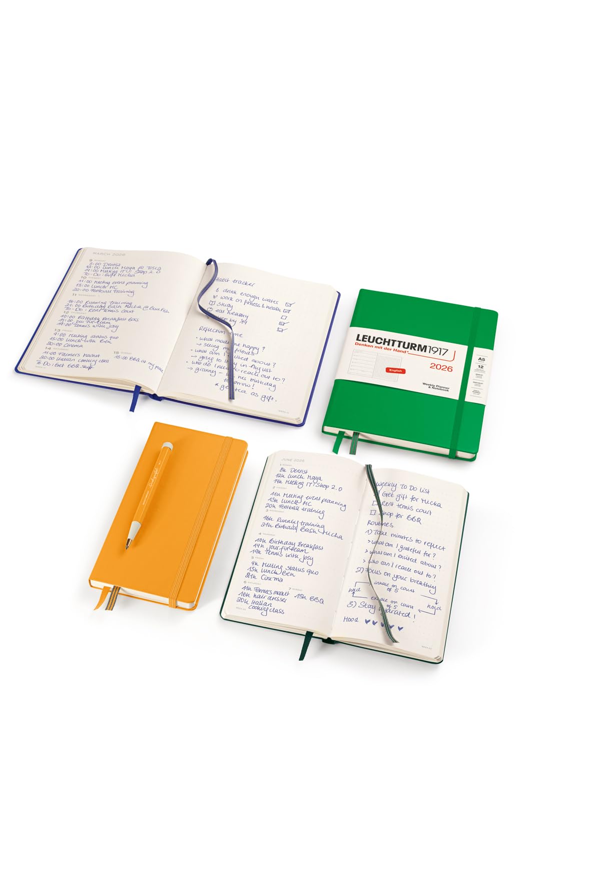 LEUCHTTURM1917 - Weekly Planner & Notebook 2026, Hardcover, Medium (A5), Dotted, Spring Leaf (Jan 1 - Dec 31, 2026) - Image 3